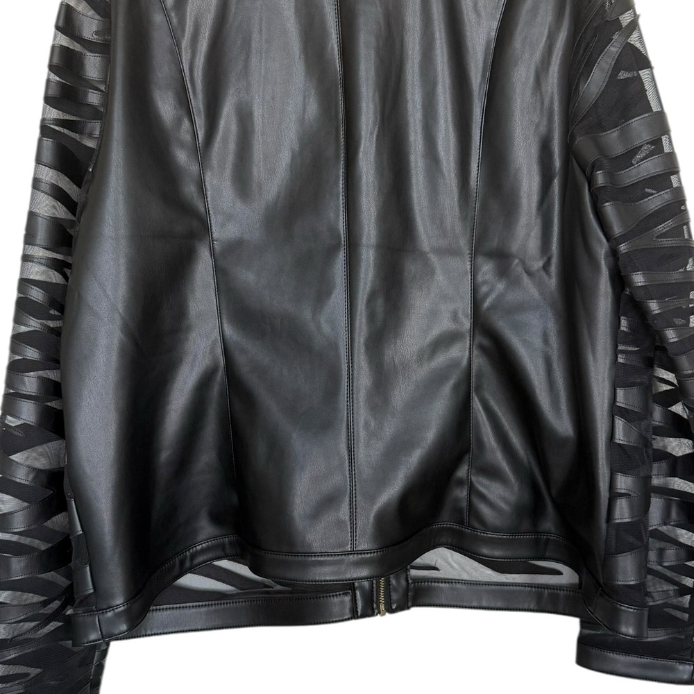 Colleen Lopez Black Jacket Women’s Size XL Faux Leather and Mesh NWOT - Picture 5 of 8